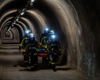 Übung der Tunnelfeuerwehren im Reutherbergtunnel